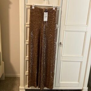 Zara sequin wide leg trousers